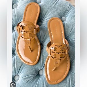 Tory Burch miller sandal, 5 tan patent